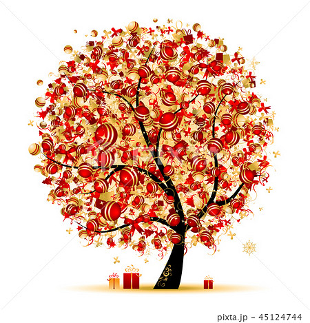 Christmas tree golden for your design 45124744