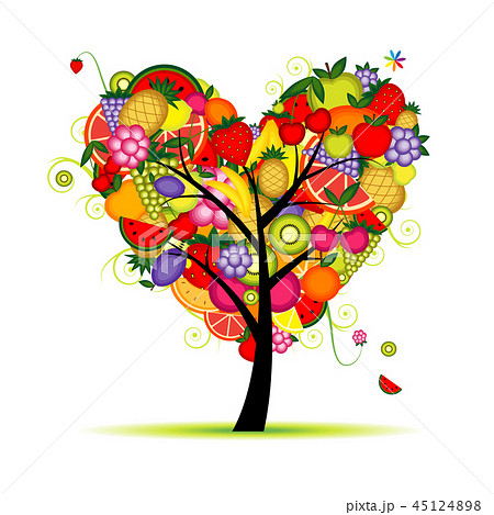 Energy fruit tree heart shape for your design Energy fruit tree heart shape for your design 45124898