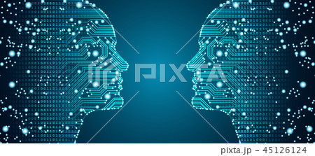 Big data face-to-face online marketing business concept. Big data face-to-face online marketing business concept. 45126124