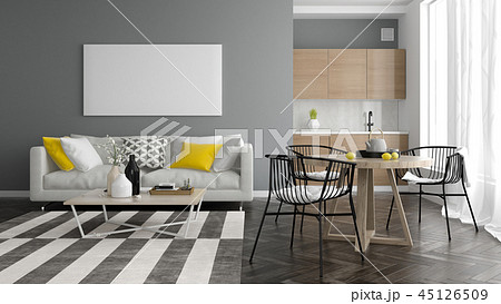 Interior modern design room 3D illustration Interior modern design room 3D illustration 45126509