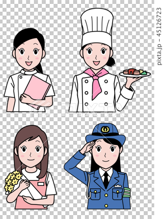 女性職業 セットaのイラスト素材