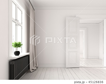 Interior empty room 3D rendering 45126836