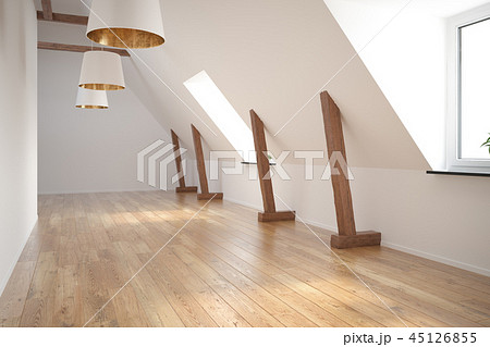 Interior empty room 3D rendering Interior empty room 3D rendering 45126855