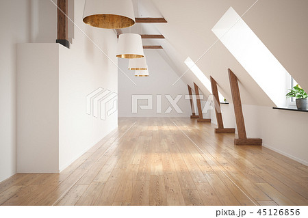 Interior empty room 3D rendering 45126856