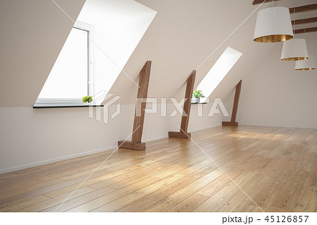 Interior empty room 3D rendering 45126857