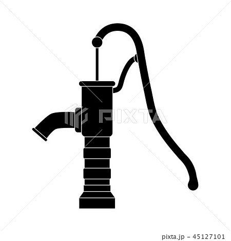 Silhouette Water Pump Design Isolated On White のイラスト素材