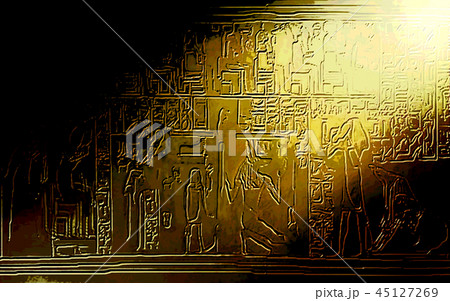 Ancient egypt scene. Hieroglyphic pattern 45127269