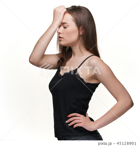 Natural beauty emotional girl 45128901