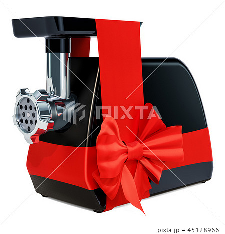 Electric meat grinder with red ribbon and bow 45128966