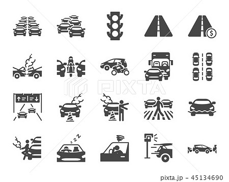 Traffic jam icon set. Traffic jam icon set. 45134690