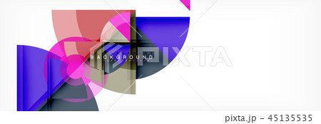 Triangles and circle geometric background 45135535