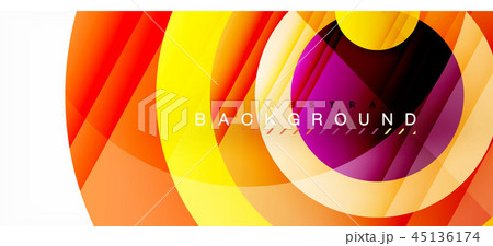 Glossy colorful circles abstract background, modern geometric design 45136174