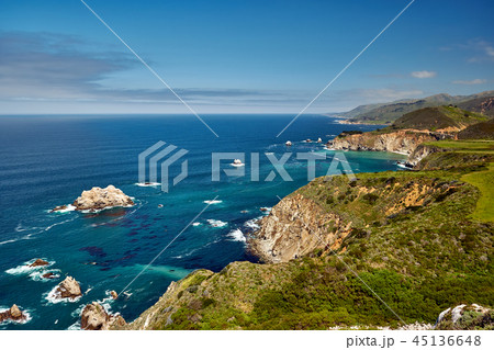 Pacific coast landscape in California 45136648