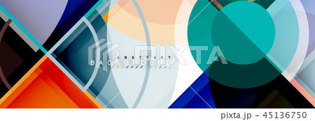 Abstract background - multicolored circles, trendy minimal geometric design Abstract background - multicolored circles, trendy minimal geometric design 45136750
