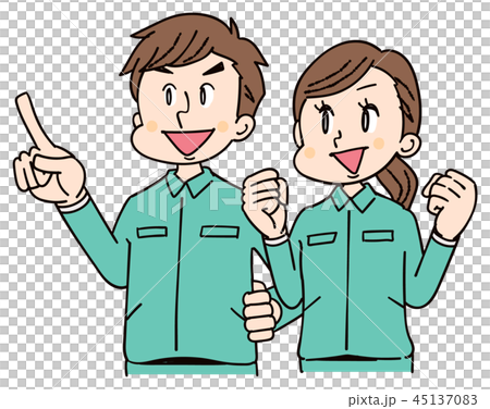 Men and women group wearing work clothes 45137083