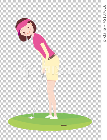 Woman _ golfer _ putter Woman _ golfer _ putter 45137616