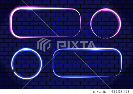 Set neon frames and luminous lines for signboard Set neon frames and luminous lines for signboard 45138413