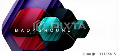 Glossy color hexagons modern composition background, shiny glass design Glossy color hexagons modern composition background, shiny glass design 45138815