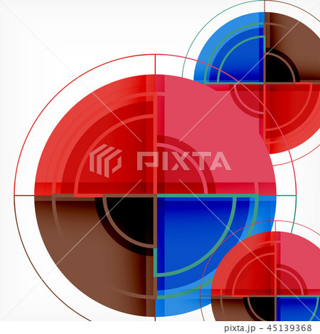 Creative circles geometric abstract background with 3d effect Creative circles geometric abstract background with 3d effect 45139368