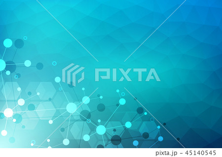 Abstract geometric texture with molecular structures and neural network. Molecules DNA and genetic Abstract geometric texture with molecular structures and neural network. Molecules DNA and genetic 45140545