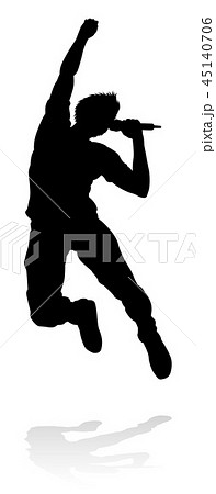 Singer Pop Country or Rock Star Silhouette 45140706