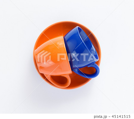empty cup and saucer on white background empty cup and saucer on white background 45141515