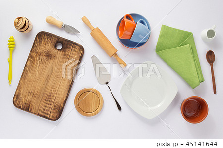 kitchenware set at white background 45141644