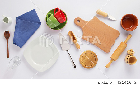 kitchenware set at white background 45141645