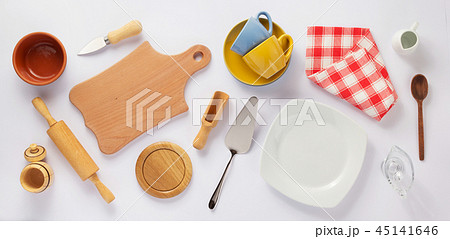 kitchenware set at white background 45141646