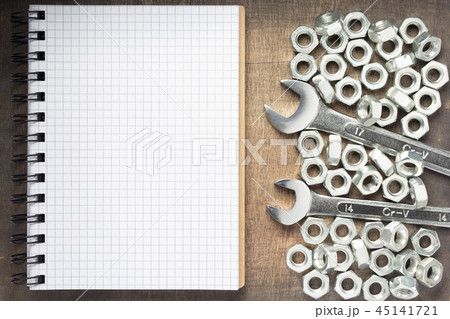 wrench tools and metal nuts at wood wrench tools and metal nuts at wood 45141721