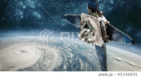 Space satellite monitoring earth orbit weather 45142635
