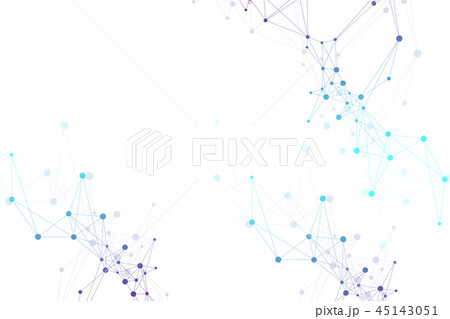 Geometric abstract background with connected line and dots. Network and connection background for 45143051