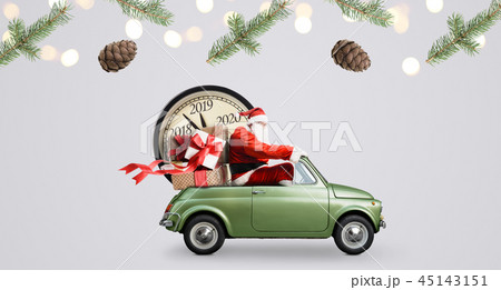 Santa Claus countdown on car Santa Claus countdown on car 45143151