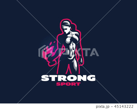 Woman fitness emblem. 45143222