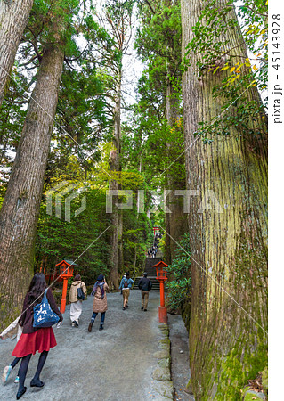 箱根芦ノ湖周辺の風景 箱根神社の写真素材