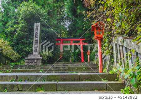 箱根芦ノ湖周辺の風景 箱根神社の写真素材