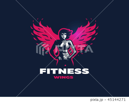 Woman fitness emblem. 45144271