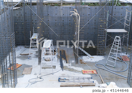 RC造　狭小ビル　マンション　基礎工事　地下部分 45144646