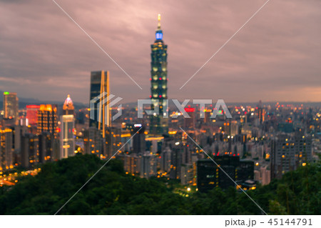 Taipei city blur bokeh light night view 45144791