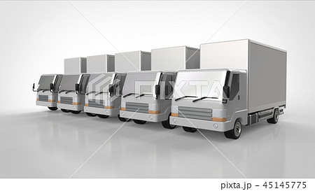 トラック 5台 パースのイラスト素材