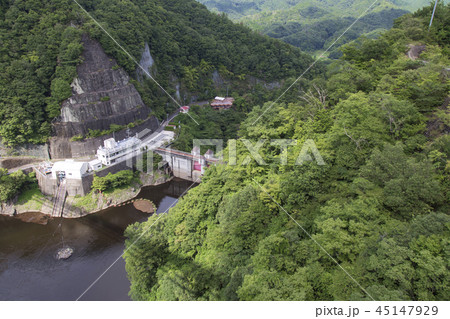 竜神大吊り橋から竜神ダムを望む　夏景 45147929