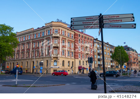 スウェーデン　ハルムスタードの街並み 45148274