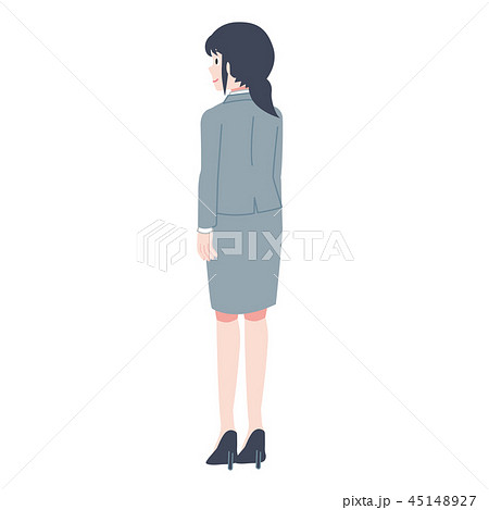 スーツ 女性 斜め後ろのイラスト素材