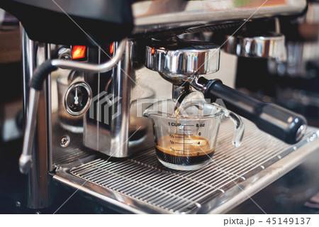 Barista preparing to make coffee in coffee shop 45149137