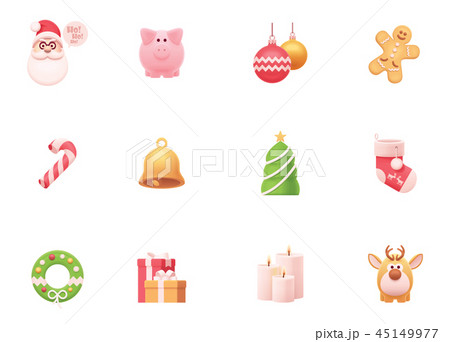 Vector Christmas and New Year icon set 45149977
