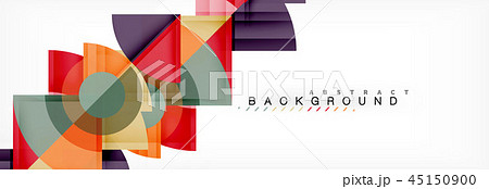 Triangles and circle geometric background 45150900