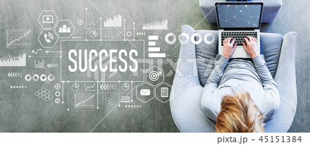 Success with man using a laptop 45151384