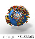 World Population, Globe with people, Africa 45153363
