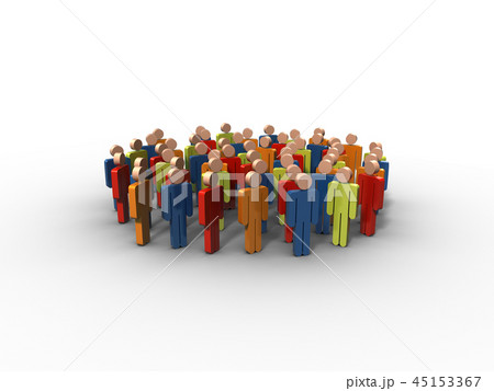 Group of people, 3D rendering 45153367