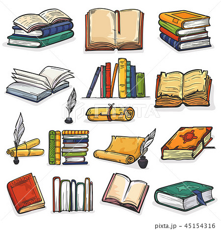 Books vector stack of textbooks and notebooks on bookshelves in library or bookstore illustration Books vector stack of textbooks and notebooks on bookshelves in library or bookstore illustration 45154316